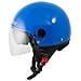 Casco Jet Scooter Moto Omologato Ece 22 Doppia Visiera Parasole Blu S - Foto miniatura 4