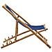 Sedia a Sdraio in Bambù e Tela Blu Marino - Foto miniatura 6