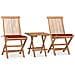 Set da Pranzo Giardino Pieghevole 3 pz Cuscino Massello di Teak - Foto miniatura 1