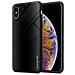 Cadorabo Custodia Compatibile Con Apple Iphone Xs Max - Ottica A Strisce In Opale Nero - Coperchio Protettivo In Vetro Temperato E Silicone Tpu - Foto miniatura 1