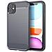 Custodia Compatibile Con Apple Iphone 11 In Brusched Grigio - Coperchio Protettivo In Silicone Tpu Flessibile In Look Acciaio Inossidabile-fibra Di Carbonio - Foto miniatura 1