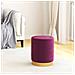 Sgabello Rotondo Con Contenitore Viola In Velluto - Foto miniatura 1