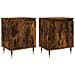 Comodini Rovere Fumo 2 Pz 40x30x50 Cm In Legno Multistrato - Foto miniatura 1