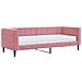 Divano Letto Con Materasso Rosa 80x200 Cm In Velluto - Foto miniatura 1