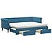 Divano Letto Estraibile Con Cassetti Blu 80x200 Cm In Velluto - Foto miniatura 1