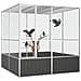 Gabbia Uccelli Antracite 213,5x217,5x211,5 cm Acciaio Zincato - Foto miniatura 2