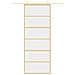 Porta Scorrevole Dorata 76x205 Vetro Trasparente Esg Alluminio - Foto miniatura 3
