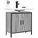 Mobile Lavabo Bagno Grigio Sonoma 60x30x60 Cm Legno Multistrato - Foto miniatura 6