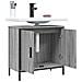 Mobile Lavabo Bagno Grigio Sonoma 60x30x60 Cm Legno Multistrato - Foto miniatura 10