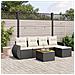 Set Divano da Giardino 6 pz con Cuscini Nero in Polyrattan - Foto miniatura 9