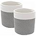 Cestini Portaoggetti 2pz Grigio E Bianco 28x28 Cm In Cotone - Foto miniatura 2