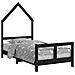 Giroletto per Bambini Nero 80x160 cm in Legno Massello di Pino - Foto miniatura 1