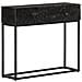 Tavolo Consolle Nero 90x30x76cm Legno Massello Di Mango E Ferro - Foto miniatura 1