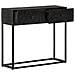 Tavolo Consolle Nero 90x30x76cm Legno Massello Di Mango E Ferro - Foto miniatura 2
