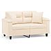 Divano a 2 Posti con Cuscini Beige 120 cm Tessuto Microfibra - Foto miniatura 1