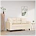 Divano a 2 Posti con Cuscini Beige 120 cm Tessuto Microfibra - Foto miniatura 2