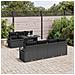 Set da Giardino  8 Pezzi con Cuscini Rattan Polivalente Nero, Divano da Giardino  2 Posti con Spazio di Stoccaggio e Cuscini Rattan Polivalente Nero - Foto miniatura 3