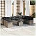 Set di divani da giardino  10 pezzi con cuscini in polirattan nero, Divano da giardino a 2 posti  con contenitore e cuscini in polirattan grigio - Foto miniatura 2