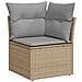 Set di divani da giardino 6 pezzi con cuscini Beige Rattan Poliacacia, Divano da giardino 2 posti con cuscini Beige Rattan Poliacacia - Foto miniatura 6