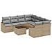 Set divani giardino 9 Pezzi con cuscini Beige Rattan Polietilenico - Foto miniatura 1