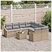 Set divani giardino 9 Pezzi con cuscini Beige Rattan Polietilenico - Foto miniatura 3