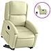 Poltrona Alzapersona Reclinabile Elettrica Crema in Vera Pelle - Foto miniatura 1