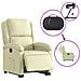 Poltrona Alzapersona Reclinabile Elettrica Crema in Vera Pelle - Foto miniatura 6