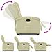 Poltrona Alzapersona Reclinabile Elettrica Crema in Vera Pelle - Foto miniatura 7