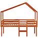 Letto a Soppalco con Tetto Cera 75x190cm Legno Massello di Pino - Foto miniatura 4