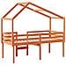 Letto a Soppalco con Tetto Cera 75x190cm Legno Massello di Pino - Foto miniatura 8