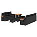 Set Divano da Giardino con cuscino 10 pcs Nero 90 x 55 x 71 cm - Foto miniatura 1