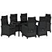 Set da Pranzo per Giardino 7 pcs Nero polyrattan - Foto miniatura 1