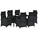 Set da Pranzo per Giardino 7 pcs Nero polyrattan - Foto miniatura 3