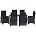 Set da Pranzo per Giardino 7 pcs Nero polyrattan - Foto miniatura 7