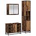 Set di mobili per il bagno con lo scaffale 3 pcs Legno vecchio - Foto miniatura 1