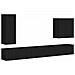 Set di Mobiletto da TV a Parete Montaggio a parete 6 pcs Nero - Foto miniatura 1