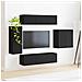 Set di Mobiletto da TV a Parete Montaggio a parete 6 pcs Nero - Foto miniatura 4