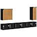Set di Mobiletto da TV a Parete Montaggio a parete 6 pcs Nero - Foto miniatura 9