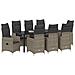 Set da Pranzo per Giardino con cuscino 9 pcs Grigio polyrattan - Foto miniatura 3