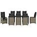 Set da Pranzo per Giardino con cuscino 9 pcs Grigio polyrattan - Foto miniatura 7