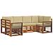 Set divani con cuscino 20 pcs Naturale Legno di Acacia Massello - Foto miniatura 1