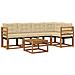 Set di divani da esterno con cuscino 6 pcs Naturale e Beige - Foto miniatura 1