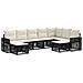 Set Divano da Giardino 9 pcs Nero e Bianco Crema polyrattan - Foto miniatura 1