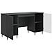 Scrivania Nero 142,5 x 50 x 75 cm Legno ingegnerizzato - Foto miniatura 3
