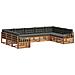 Set di divani da esterno con cuscino 9 pcs Naturale e Antracite - Foto miniatura 1