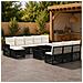Set Divano da Giardino 11 pz Nero e Bianco Crema polyrattan - Foto miniatura 4