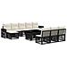 Set Divano da Giardino 11 pz Nero e Bianco Crema polyrattan - Foto miniatura 1