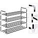 Scarpiera Con 4 Ripiani In Metallo E Plastica Nero - Foto miniatura 7