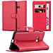 Custodia Compatibile Con Nokia Lumia 540 In Rosso Carminio - Coperchio Protettiva Con Chiusura Magnetica, Funzione Stand E Tasca Per Le Carte - Foto miniatura 1