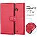 Custodia Compatibile Con Nokia Lumia 540 In Rosso Carminio - Coperchio Protettiva Con Chiusura Magnetica, Funzione Stand E Tasca Per Le Carte - Foto miniatura 2